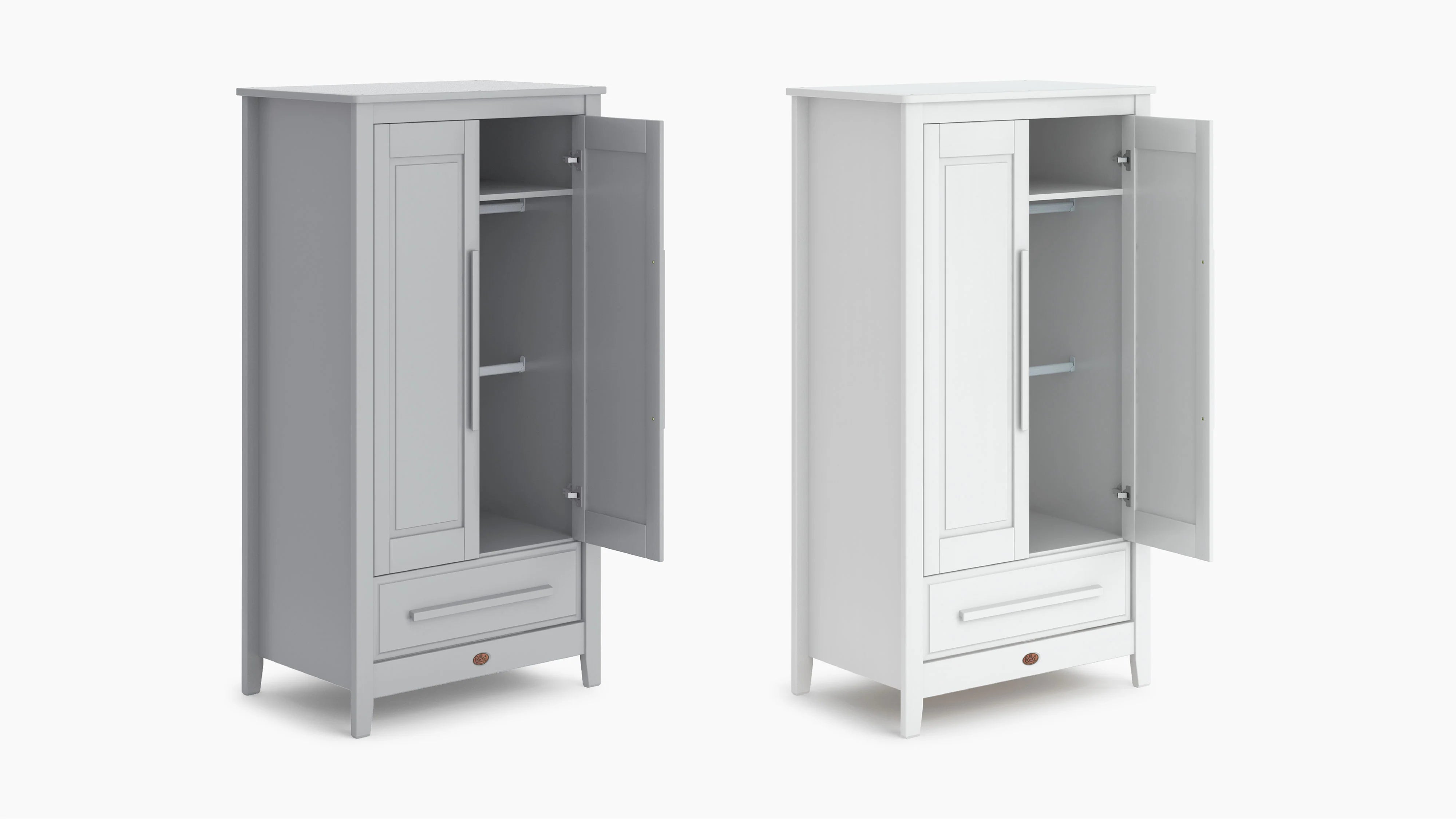 wardrobe painted in both grey and white