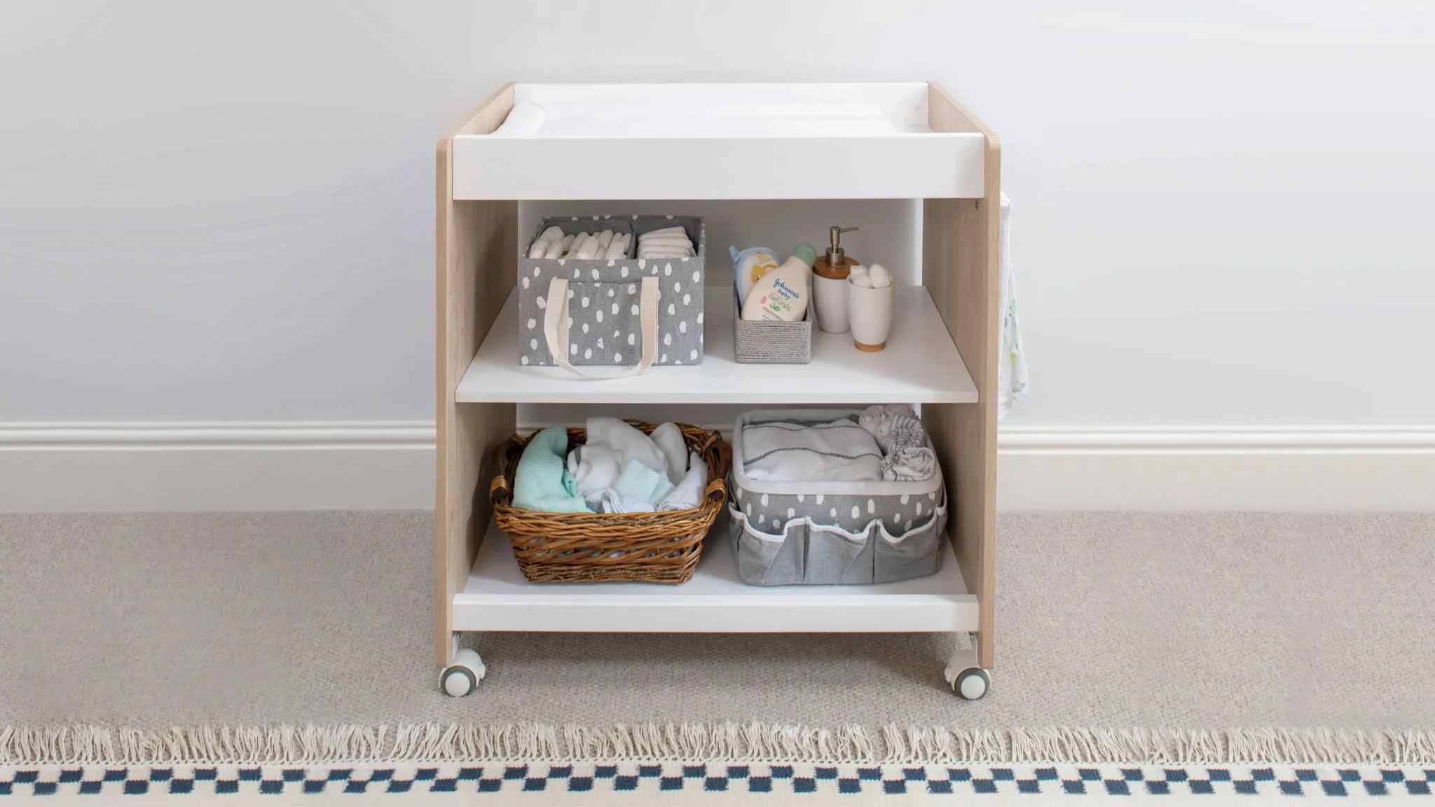 3 tiered changing table on wheels