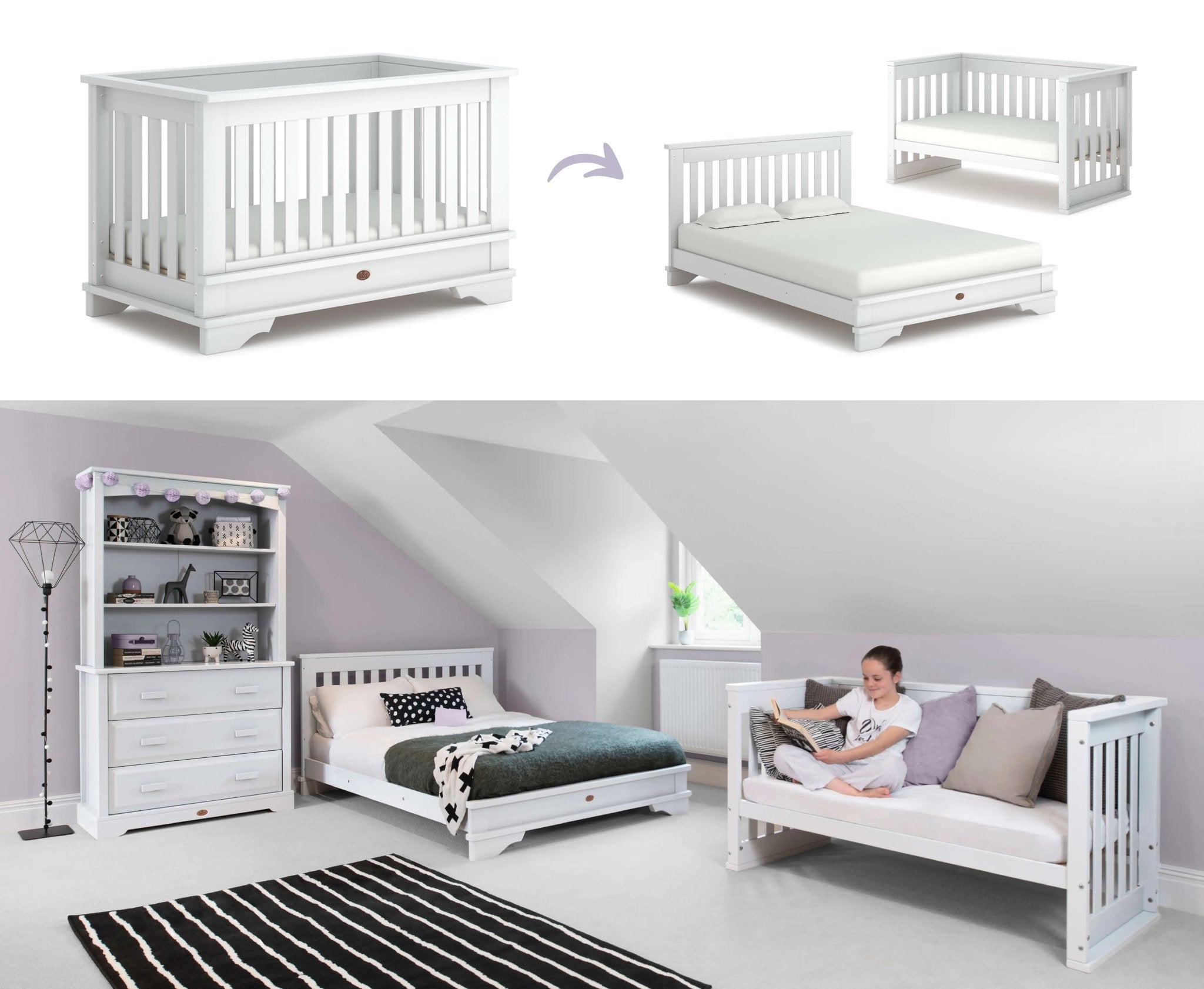 toddler bed converts into double bed and sofa