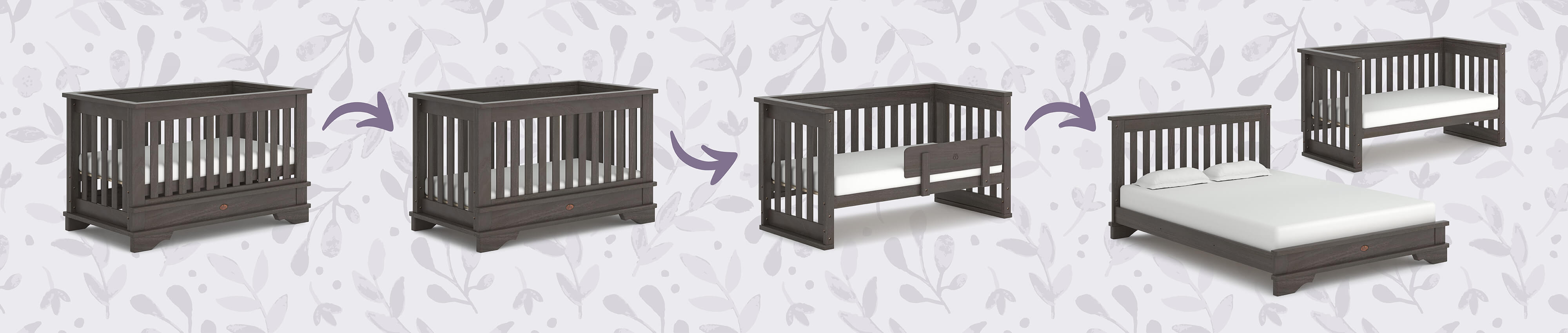 cot bed that transforms into sofa, toddler bed and double bed