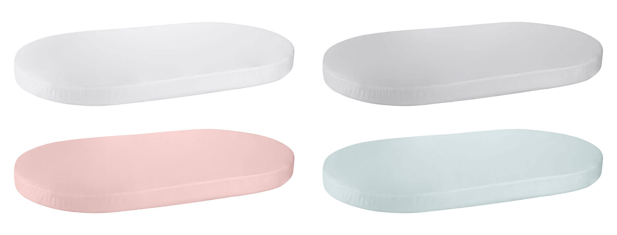 Oval cot fitted sheet in 4 different colours