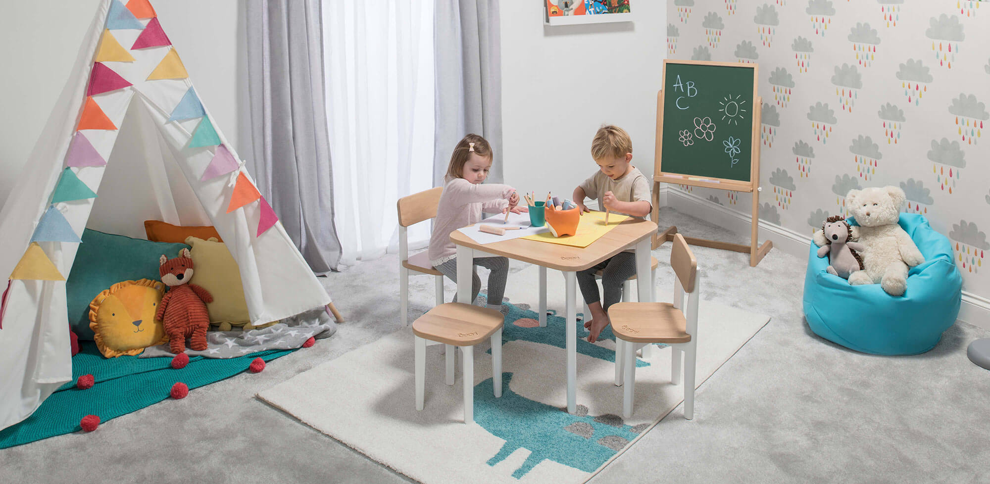 Children playing in playroom