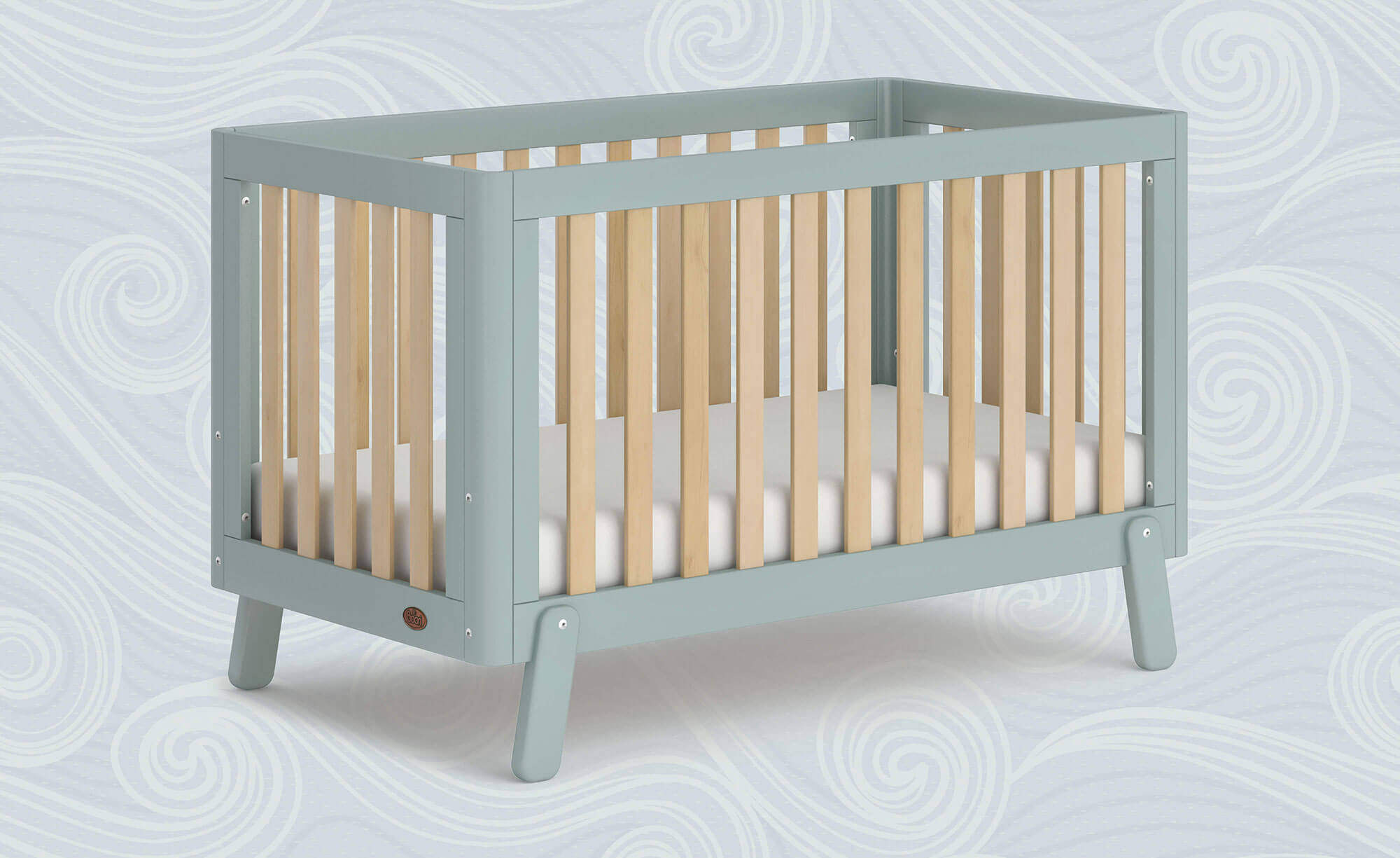 Turin Cot Bed in blueberry and almond
