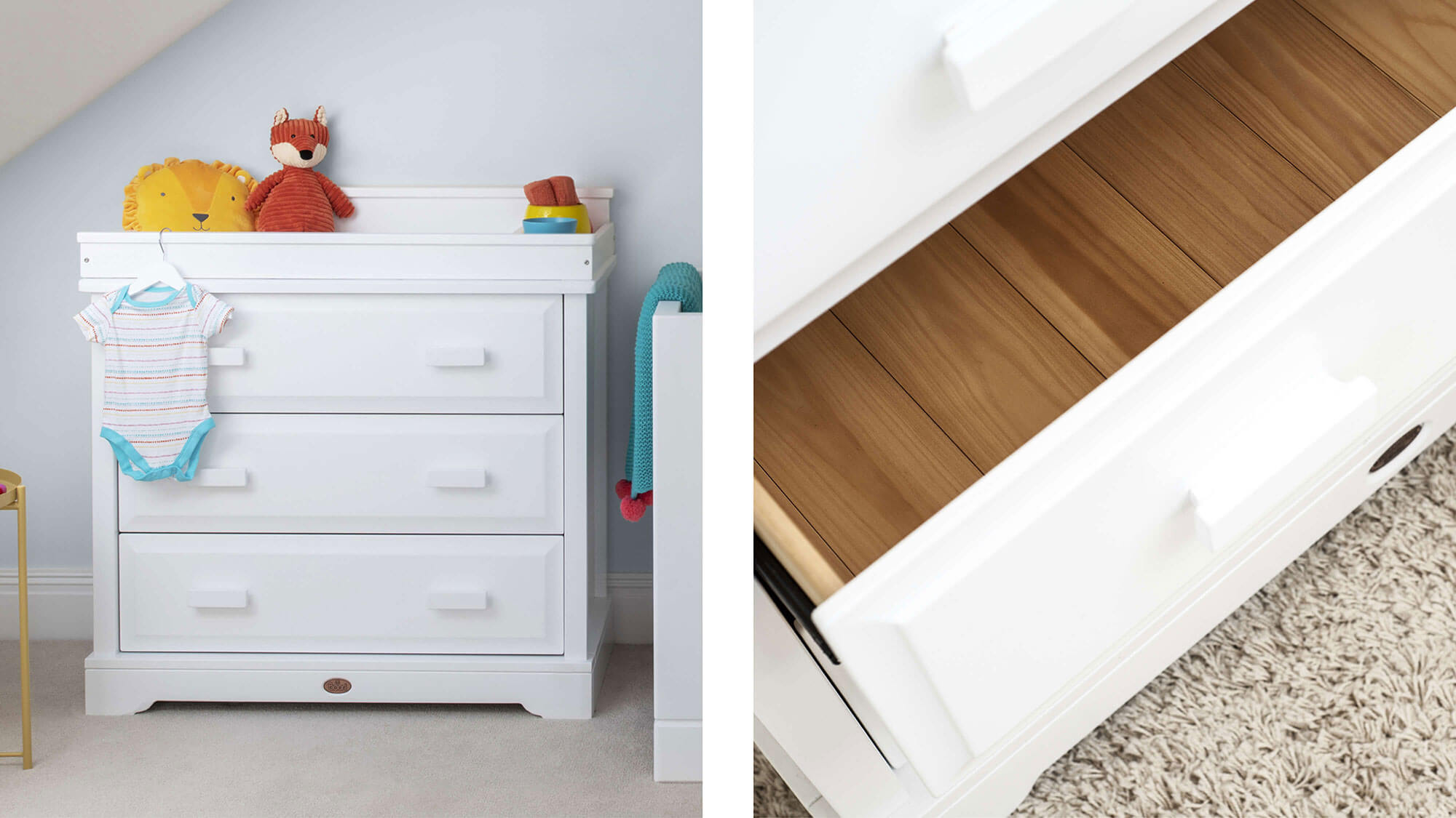 3 Drawer Dresser and close up of drawer