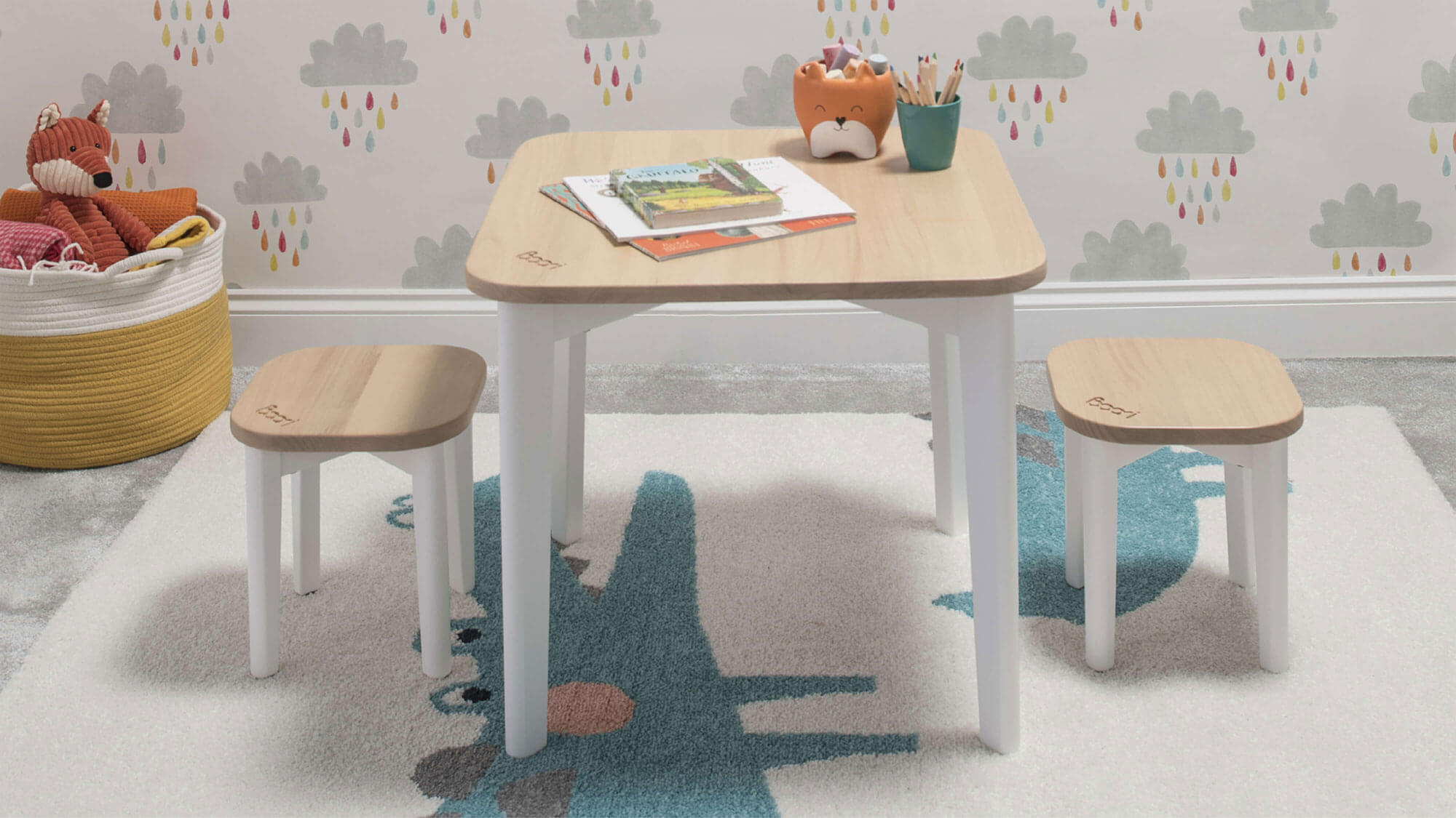Tidy Table with 2 Tidy Stools