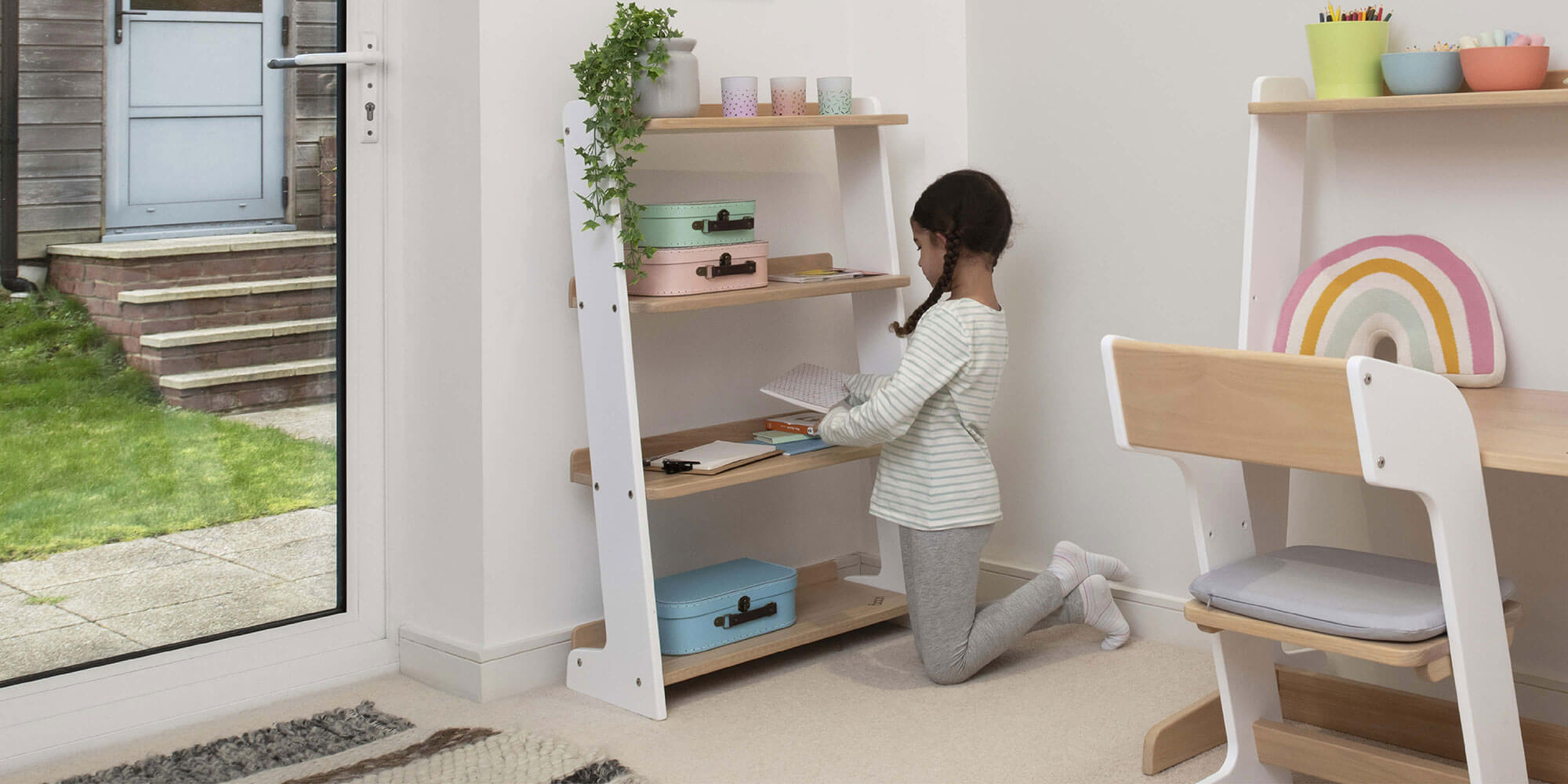 Girl with Oslo Bookcase
