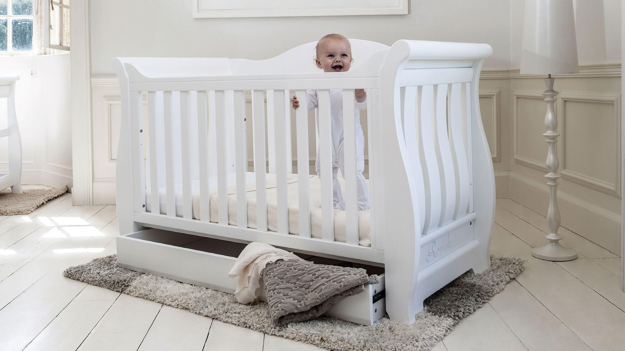 White Sleigh Royale Cot Bed