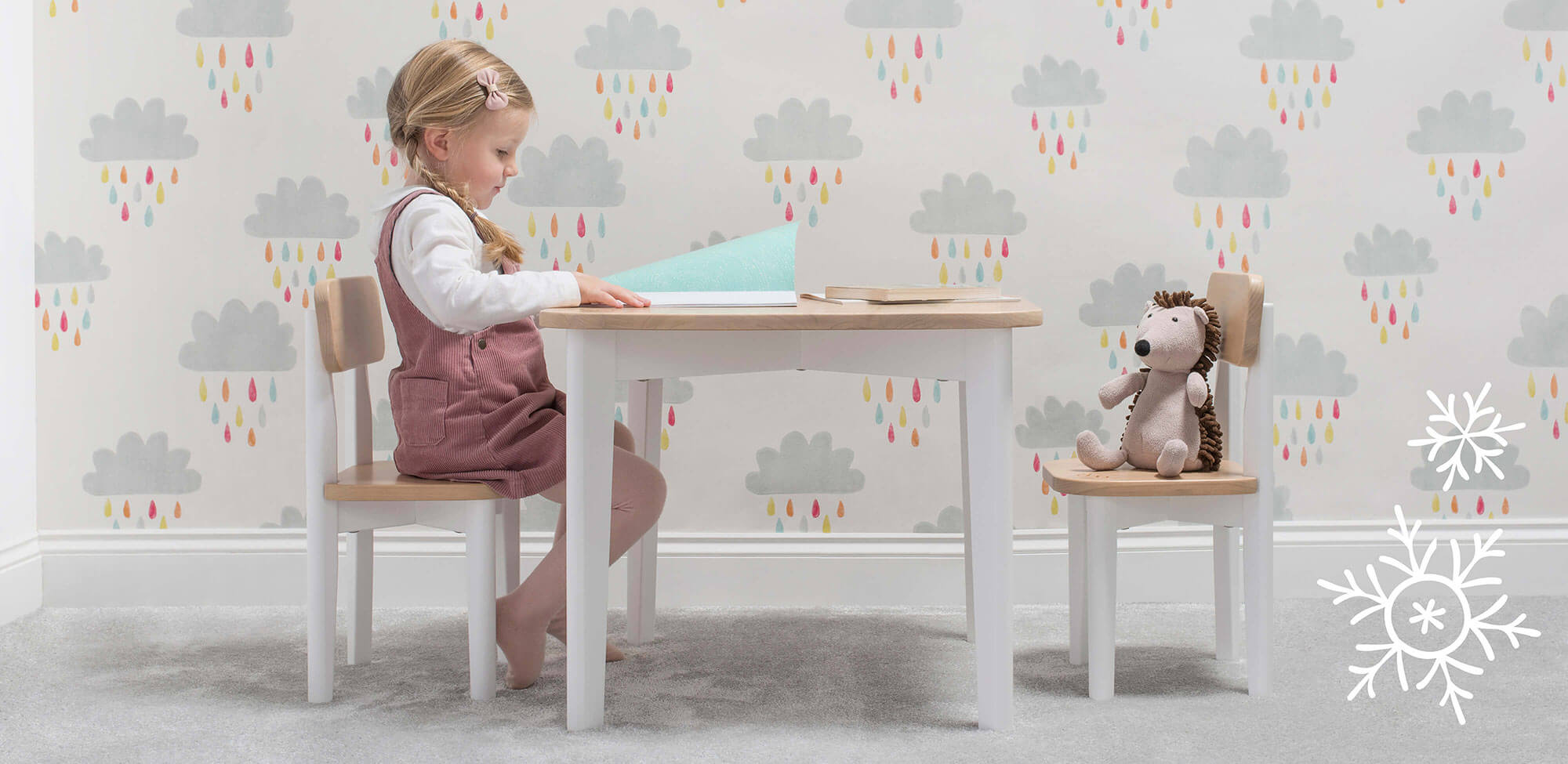 Girl using Tidy Table & Chairs set