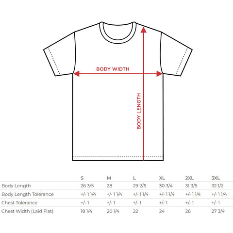 tee shirt size chart