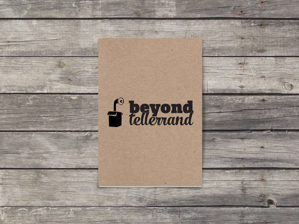 Custom Pocket Notebook - Beyond Tellerrand Logo Design on Kraft Paper