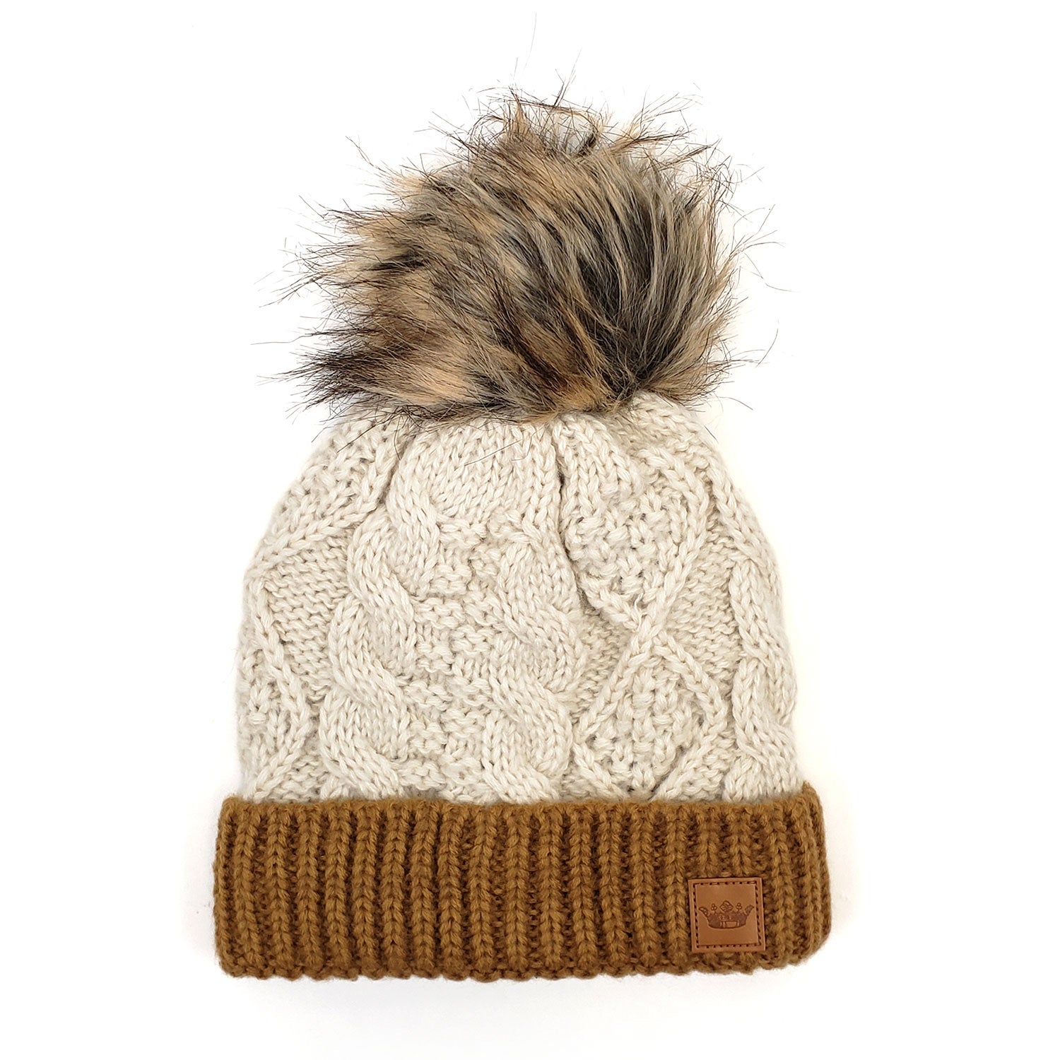 Log Cabin Fur Pom Hat