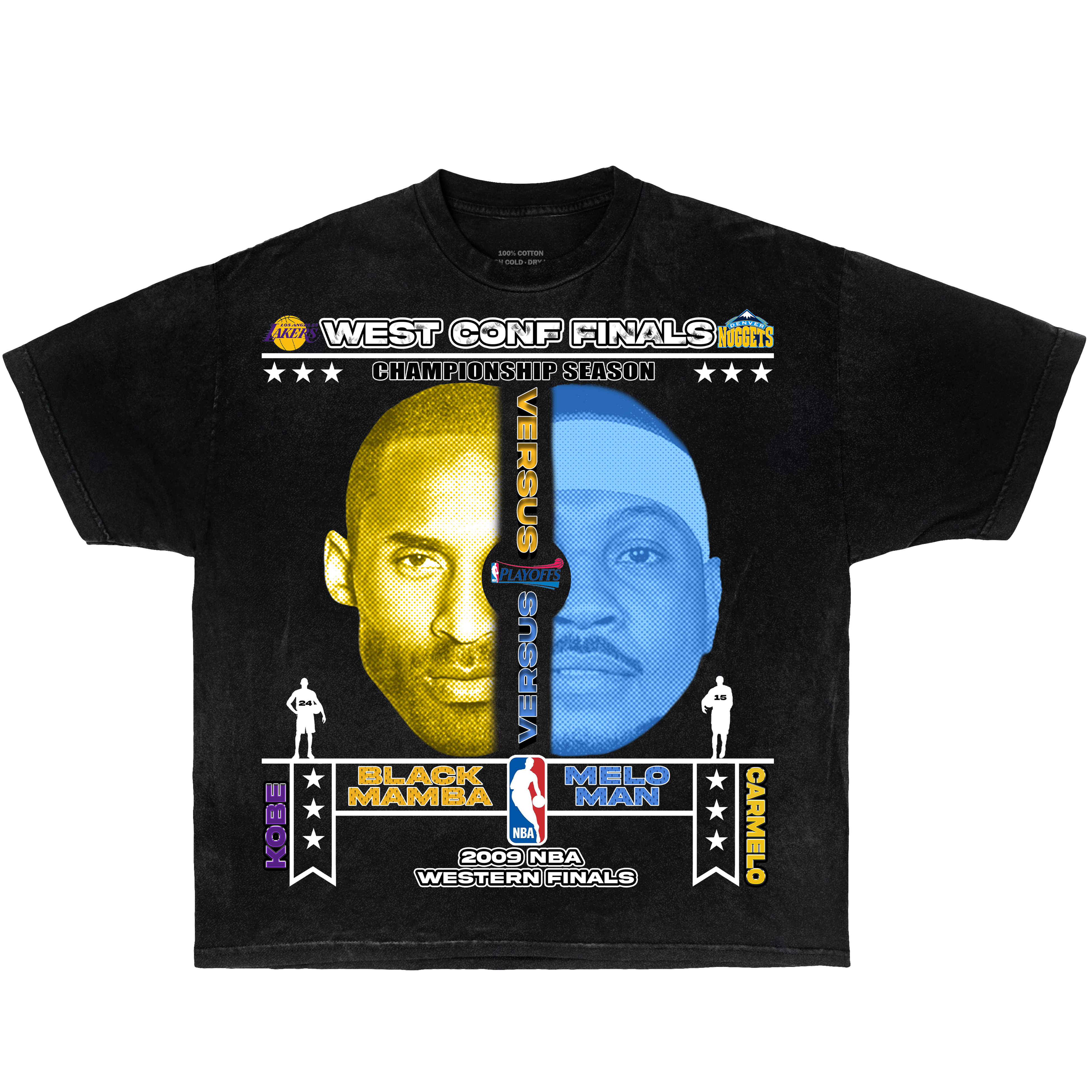 2009 Western Conference Finals Nuggets vs Lakers Kobe & Carmelo Front & Back Tee