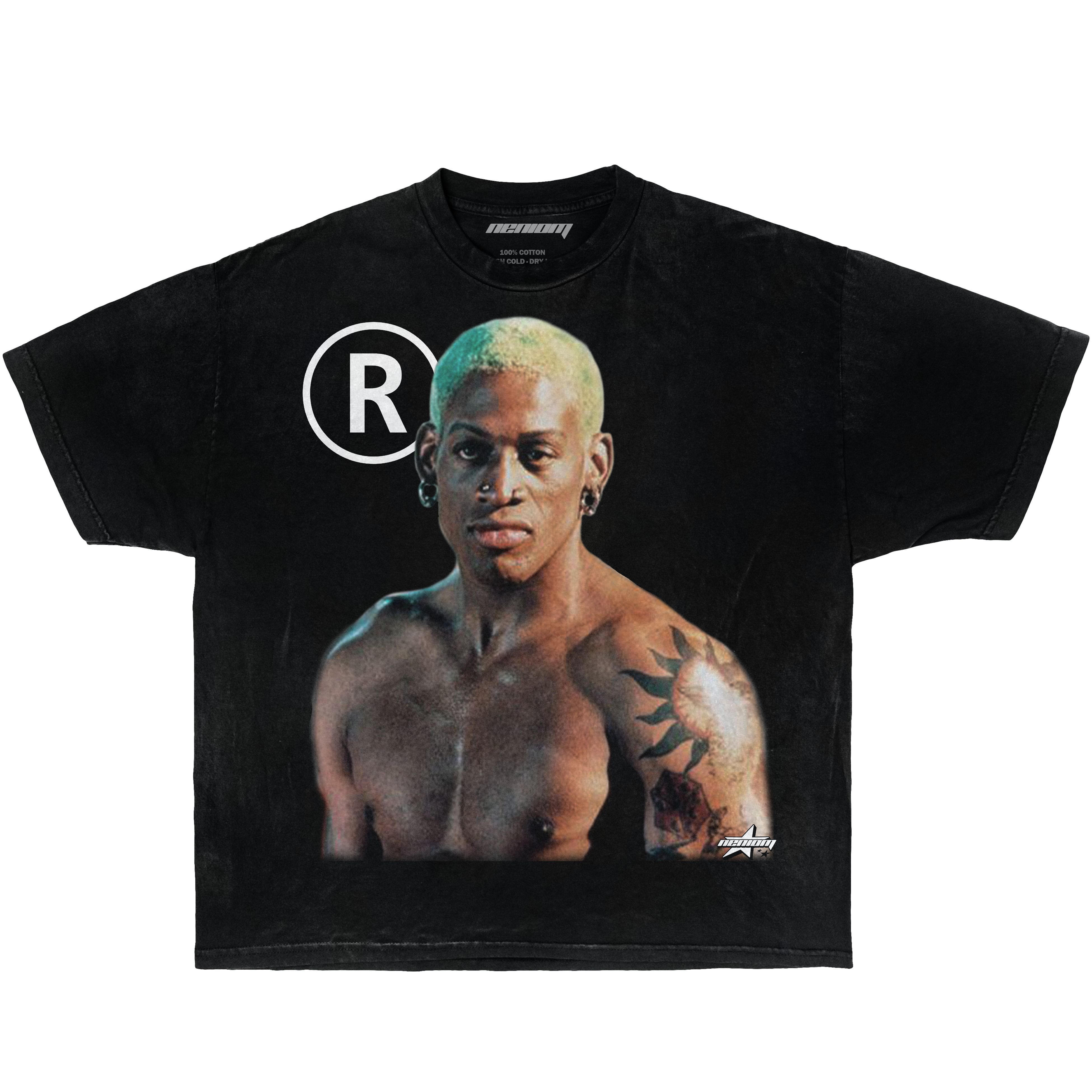 Â®Dennis Rodman Freedom Front & Back Tee In Black or White