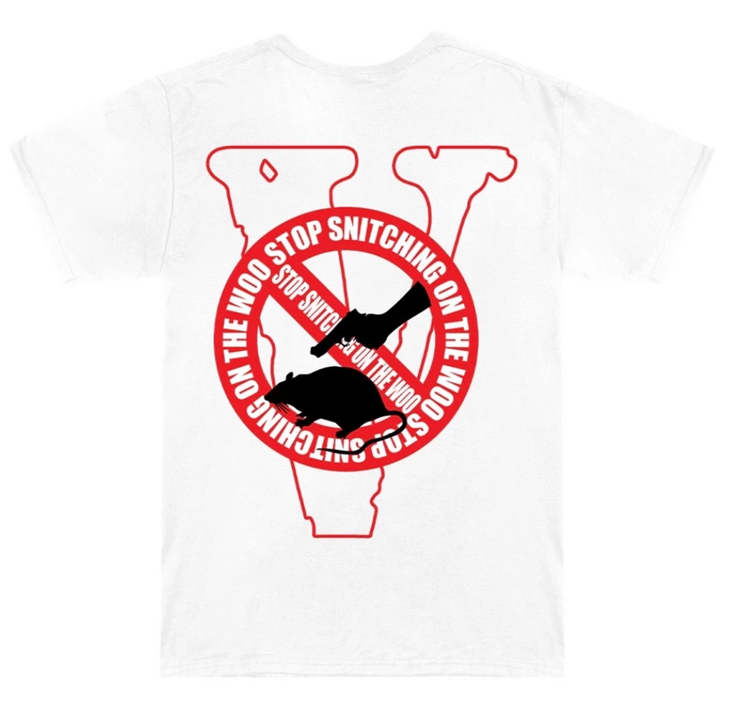 VLONE x POP SMOKE Cotton 'The Woo' Short Sleeve T-Shirt - White - GBNY