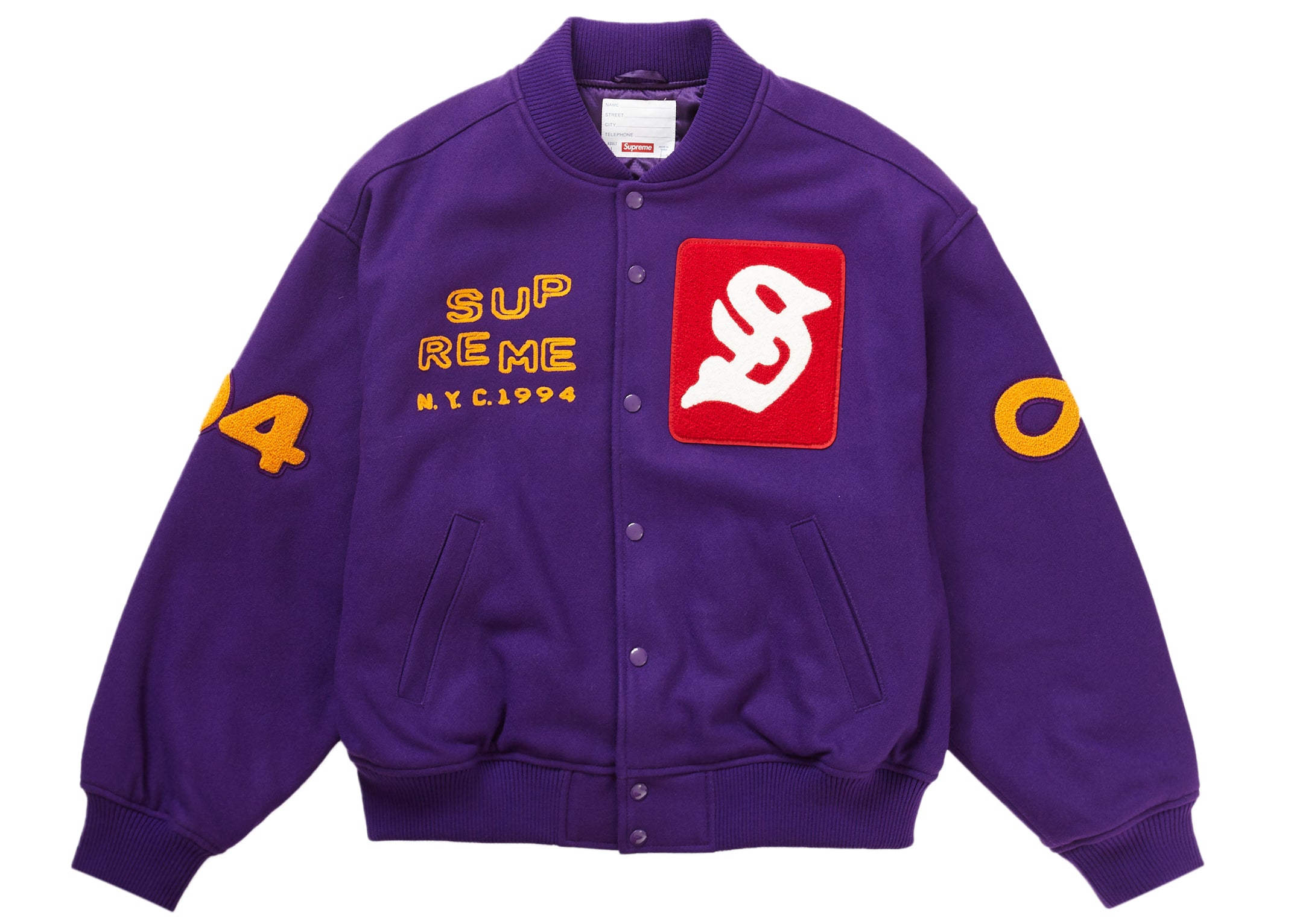 Supreme Tourist Varsity Jacket Purple