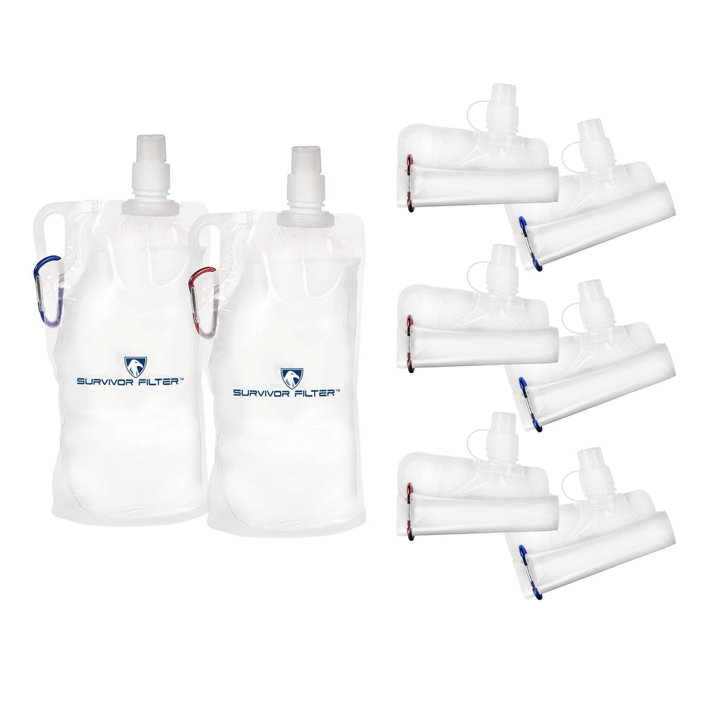 SURVIVOR CANTEENS(TM) Collapsible 33 Oz. 8-Pack Kit