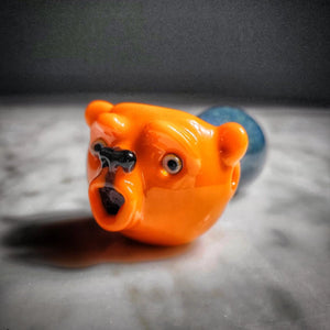 "Shocked Bear" Handpipe By OBE 906 Glass - Lucky Cat Smoke Shop 