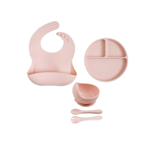 Silicone Baby Feeding Set - Pink