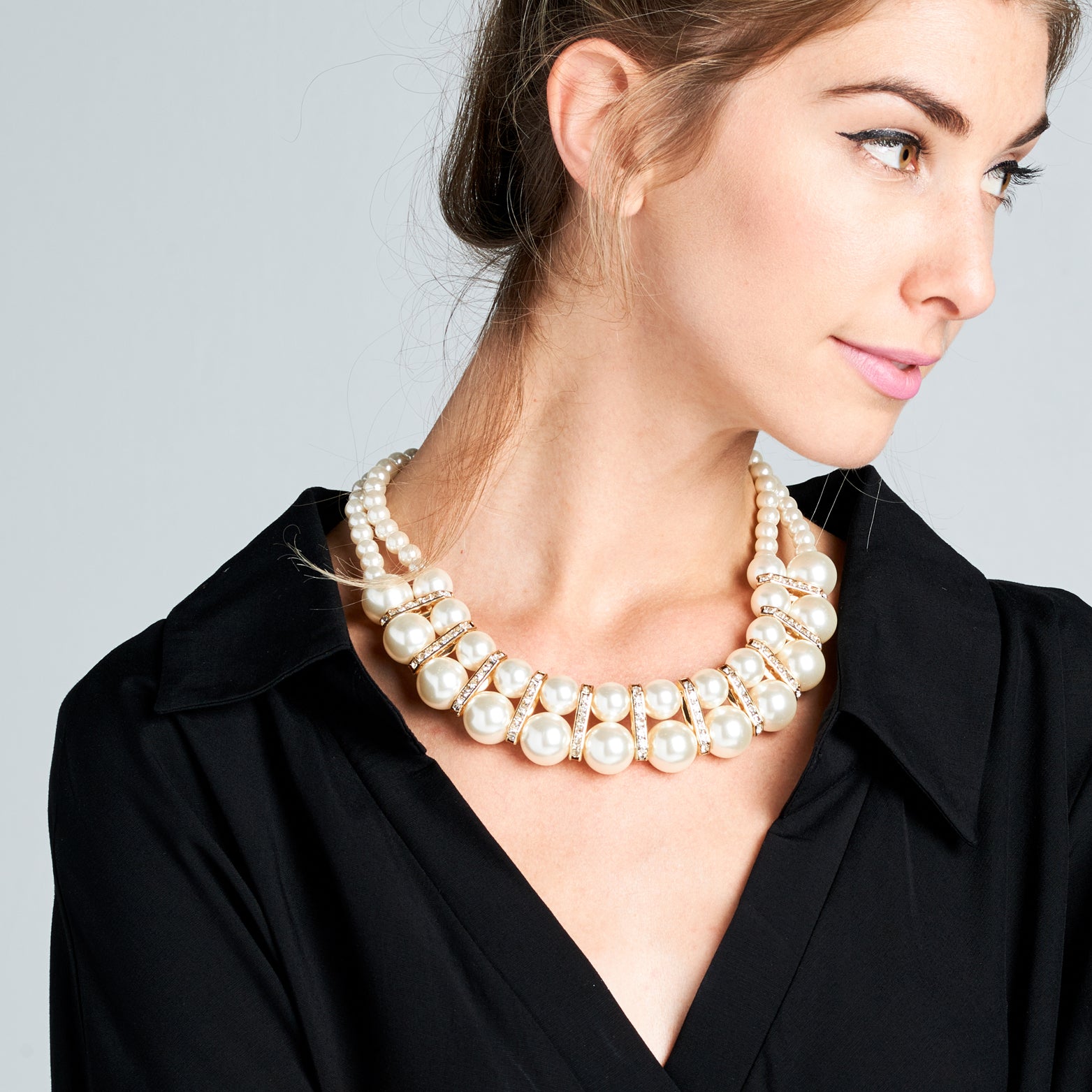 Collar Pearl Bib Statement Necklace