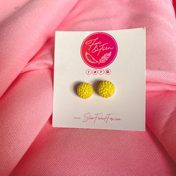 Round Colorful Studs | Yellow