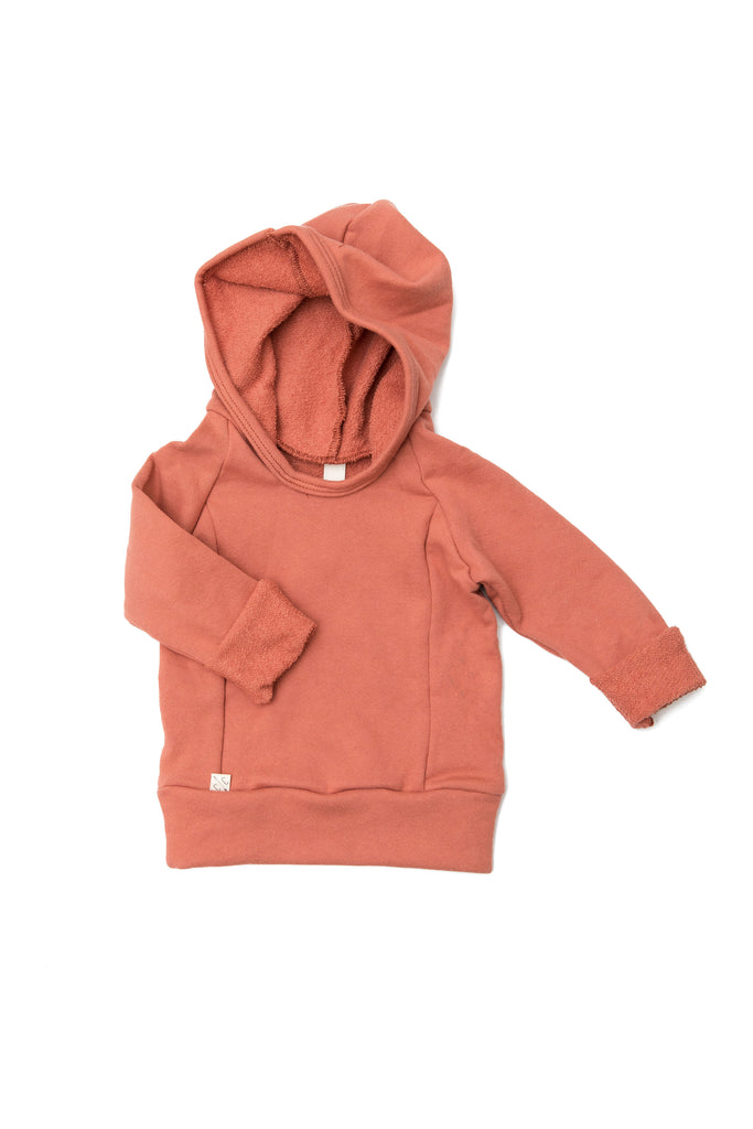 faded red hoodie