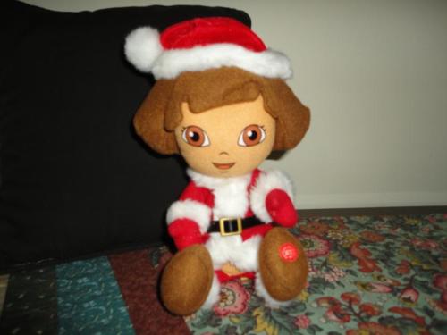 Nickelodeon Nick Jr DORA SANTA Christmas Talking Doll Battery Operated ...