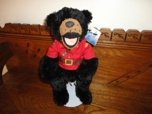 Vintage AGC Stuffed Brown Bear Plush Puppet Heart Sweater Star 