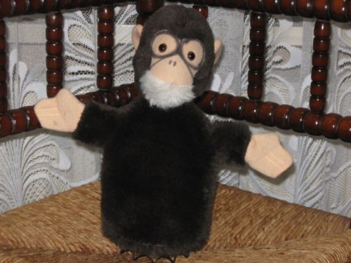 steiff vintage western germany baby chimpanzee hand puppet