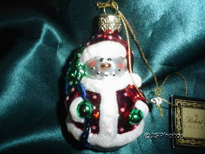 2003 Robert Stanley Hobby Lobby Glass Christmas Ornaments Snowman and