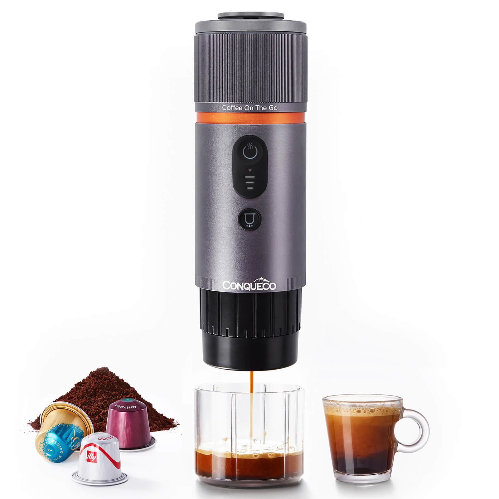 CONQUECO Portable Electric Coffee Grinder with Stainless Conical Burr,  Rechargeable Professional Coffee Bean Grinding Machine with Multiple  Settings