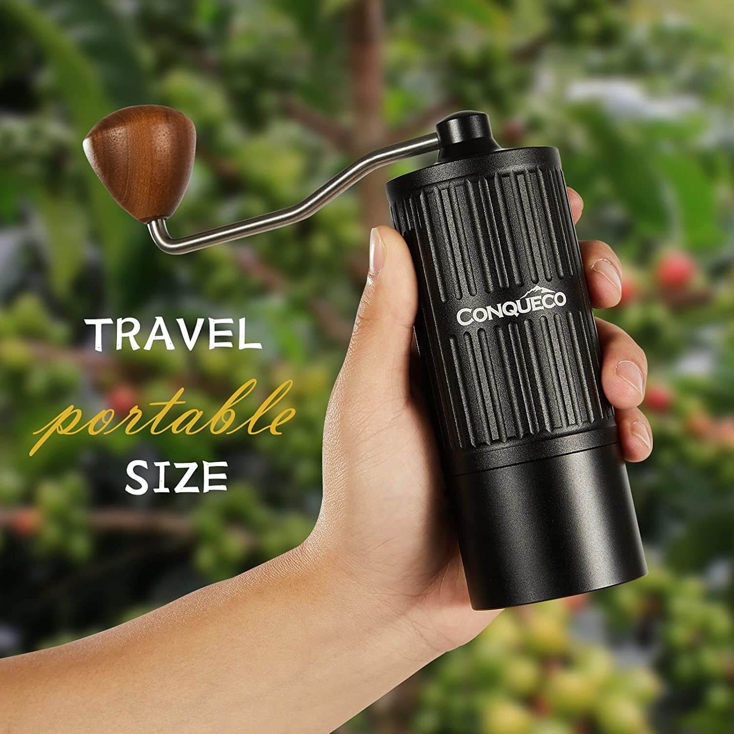 SPAOTREM Electric Coffee Grinders with Ceramic Cone, Mini Coffee Bean  Grinder, Adjustable Coarseness, Portable Rechargeable Small Electric  Espresso