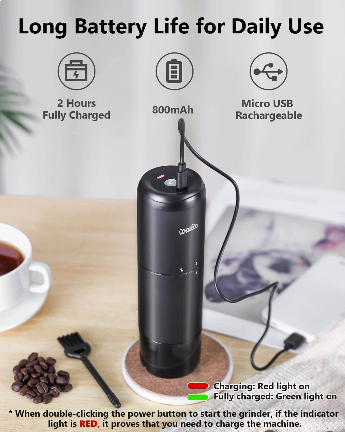 RECAFIMIL Portable Coffee Maker: 12V Travel Espresso Machine 12W, 9 Bar  Pressure 2400mAh Rechargeable Battery Heating Water for Camping, Driving,  Home