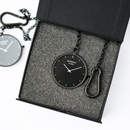 Reloj de bolsillo moderno negro - de escritura a mano – Beard & Sons