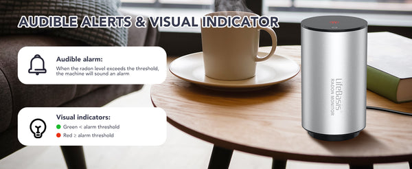 LifeBasis WiFi Radon Detector with Alert Notifications Radon Tester Short &  Long-Term Monitoring
