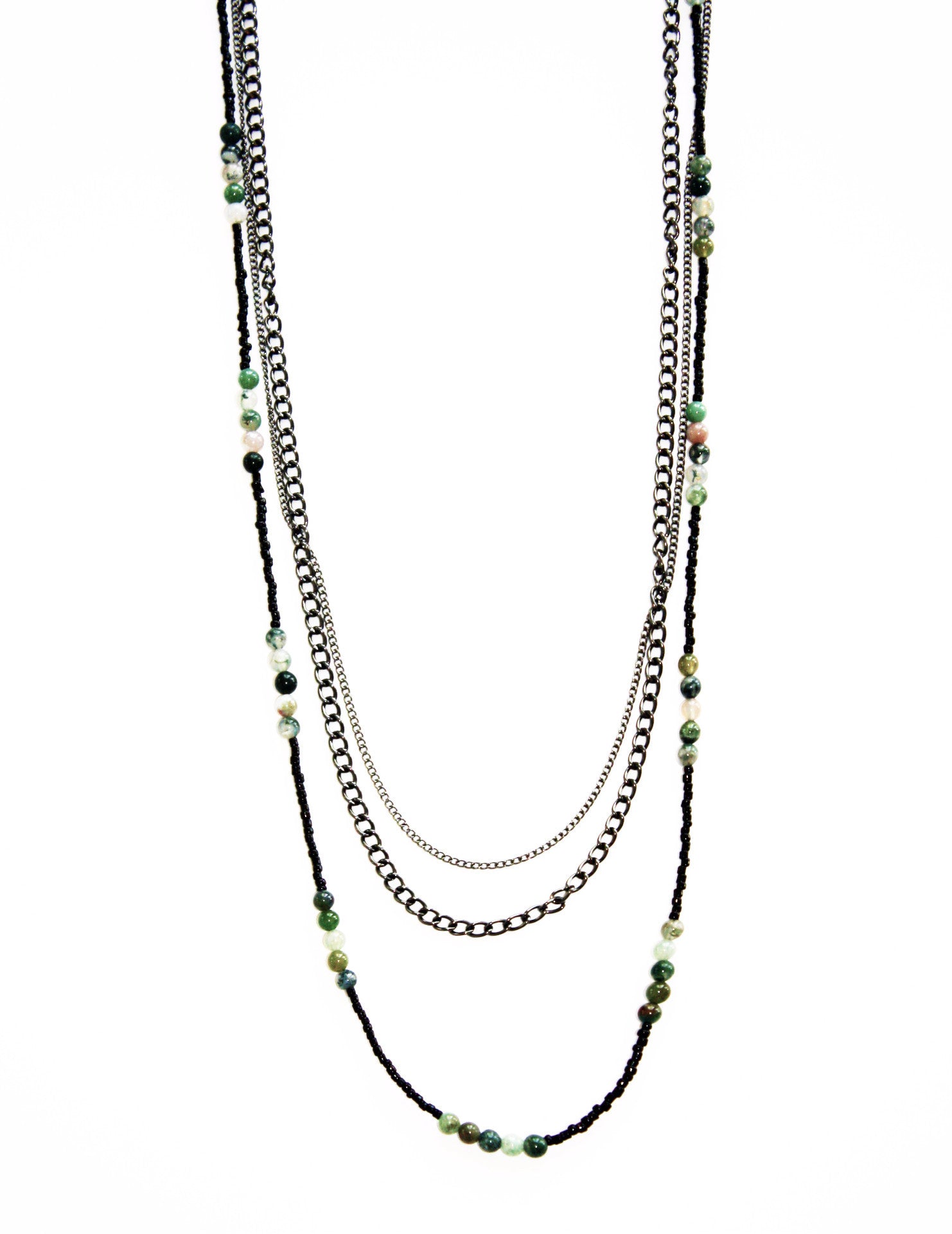 Night Rebel Beaded Chain Necklace