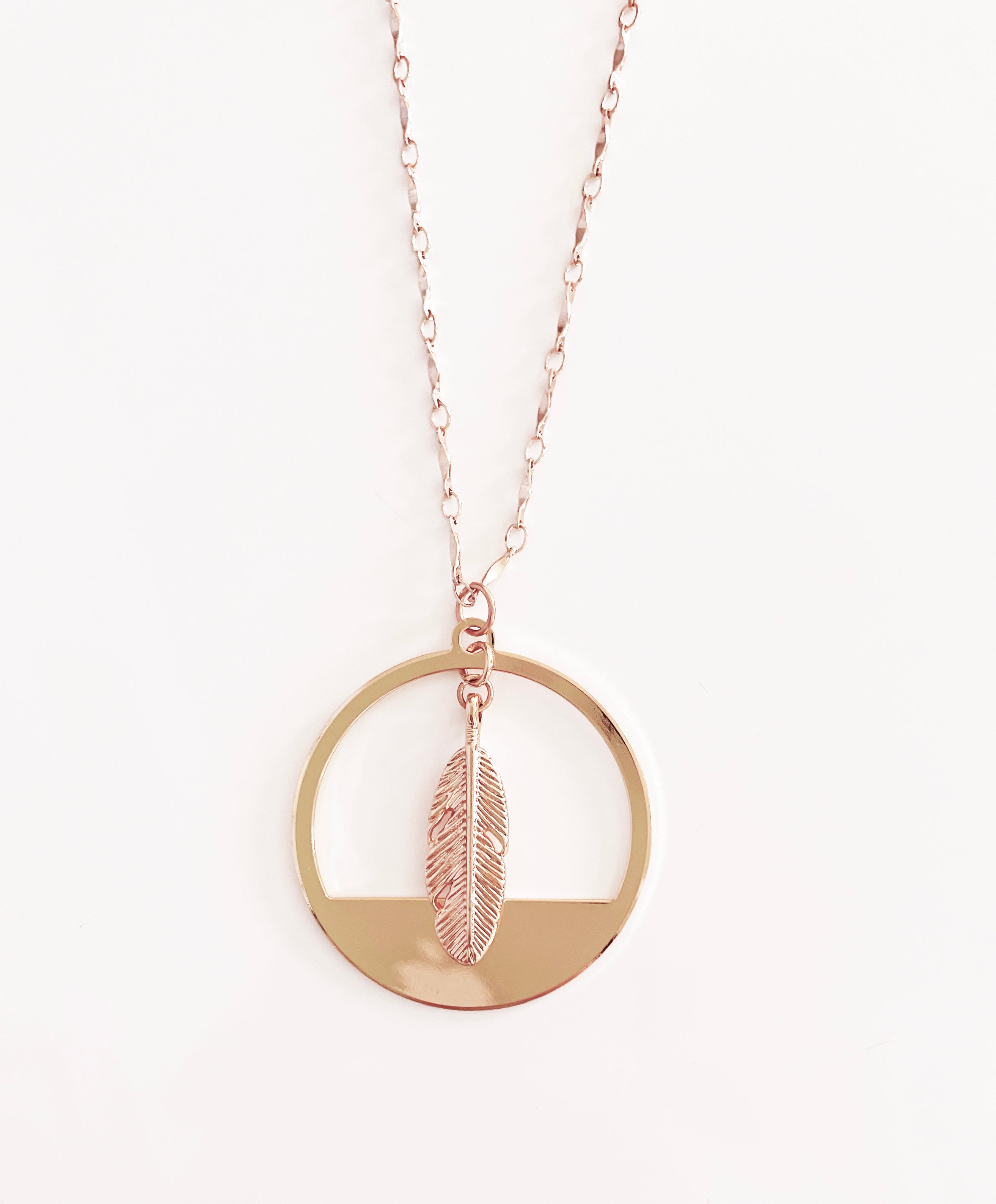 Wild Wanderer Rose Gold Feather Necklace