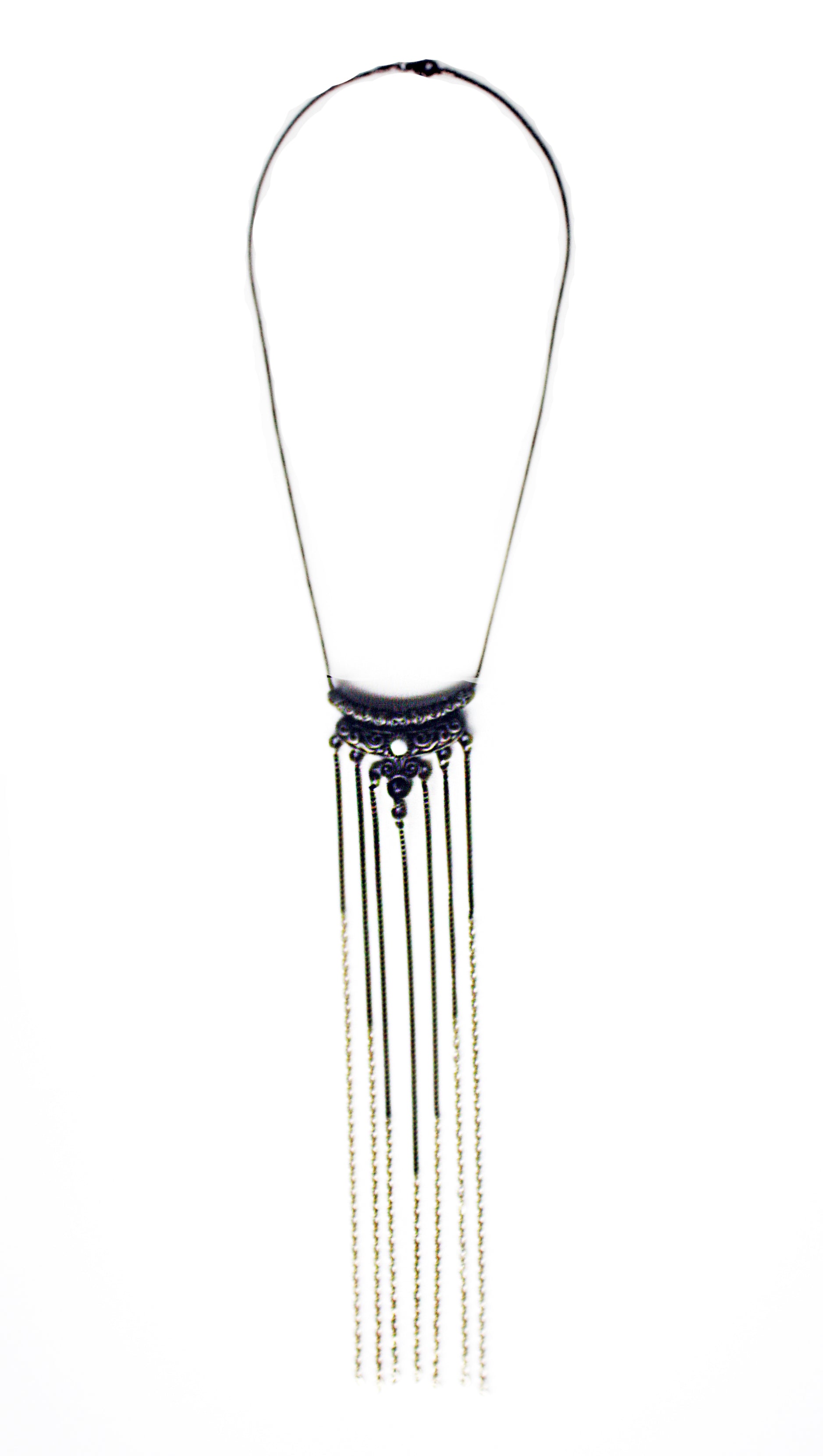 Vivid Darkness Fringe Necklace