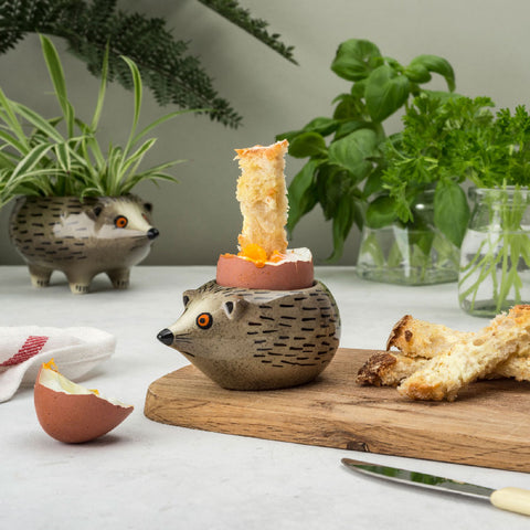 Handmade Ceramic Hedgehog Egg Cup by Hannah Turner