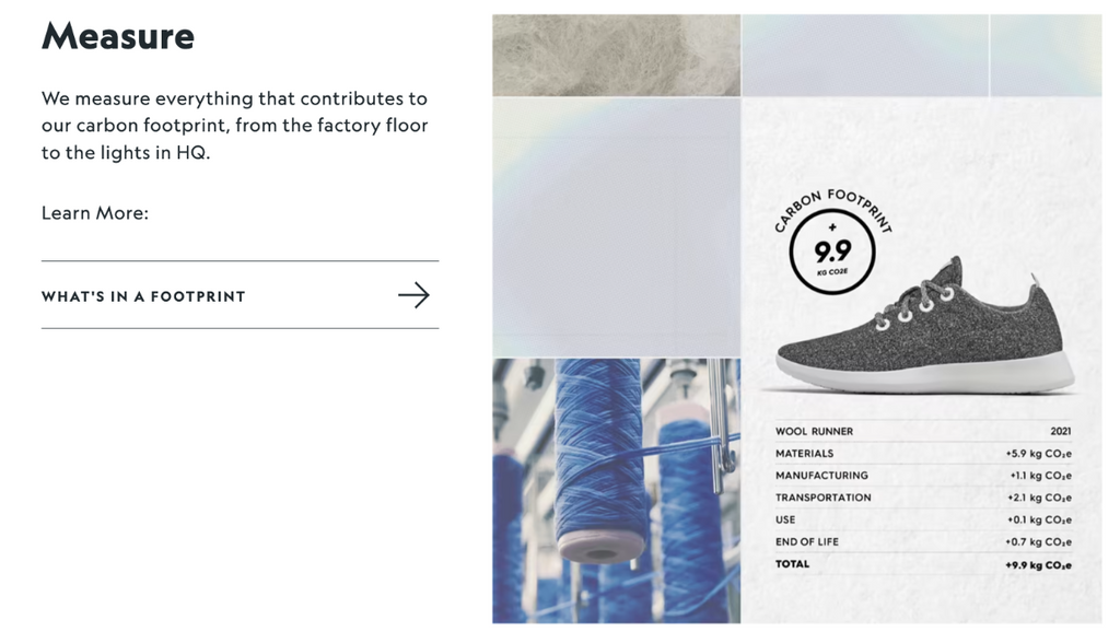 how allbirds measures carbon emissions for each shoe