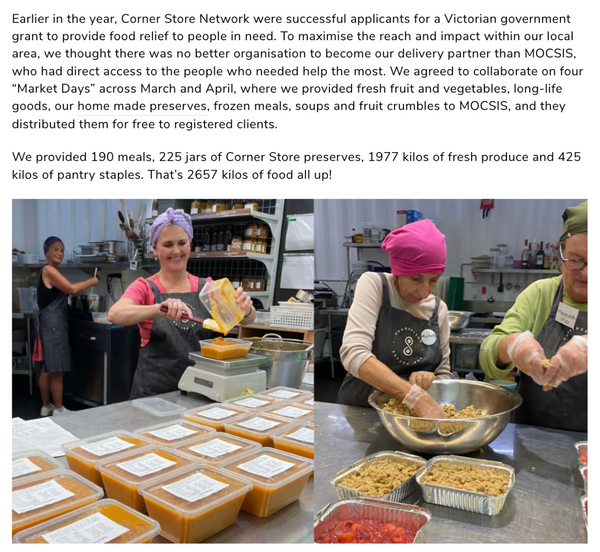 volunteers cooking meals for food relief markets in melbourne