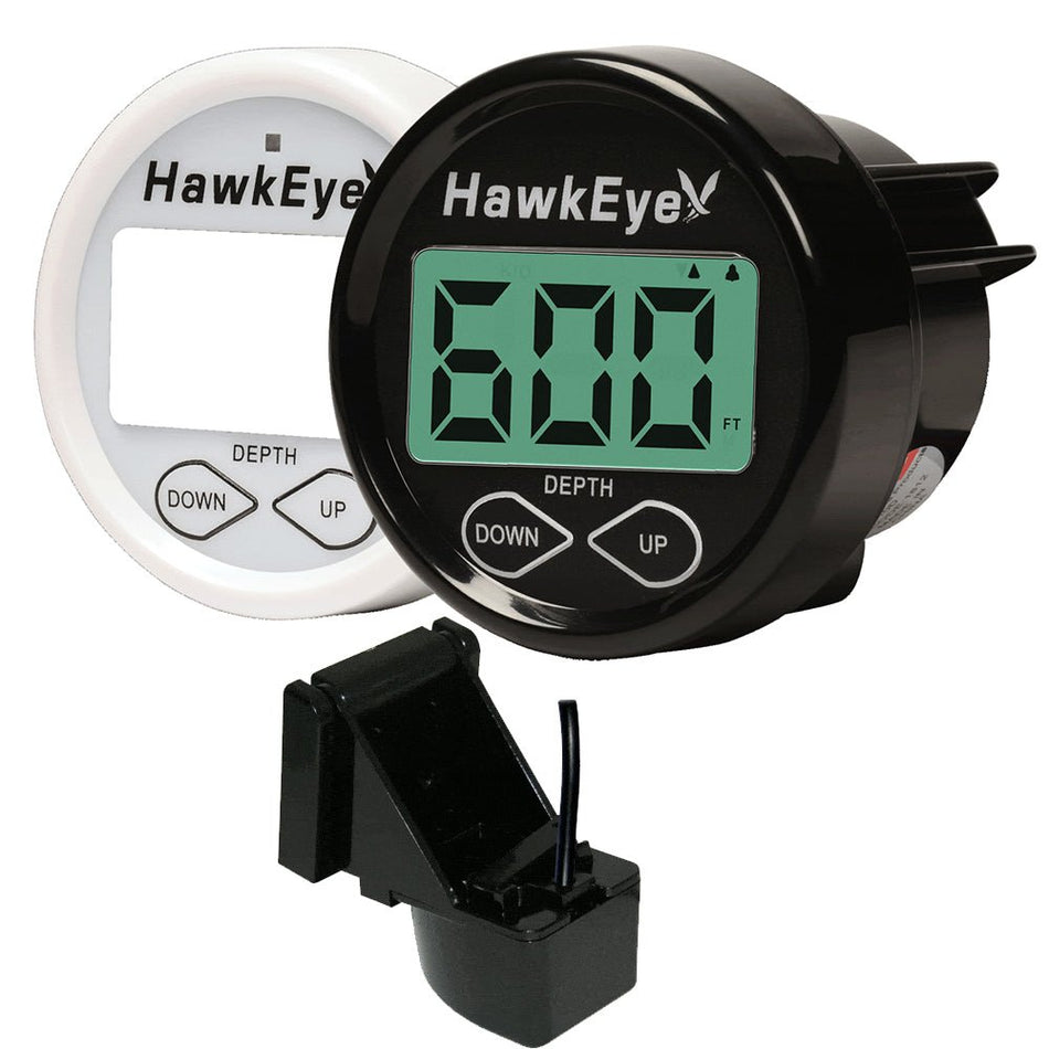 Hawkeye DepthTrax In-Dash Digital Depth &amp; Temp Gauge - Transom Mount