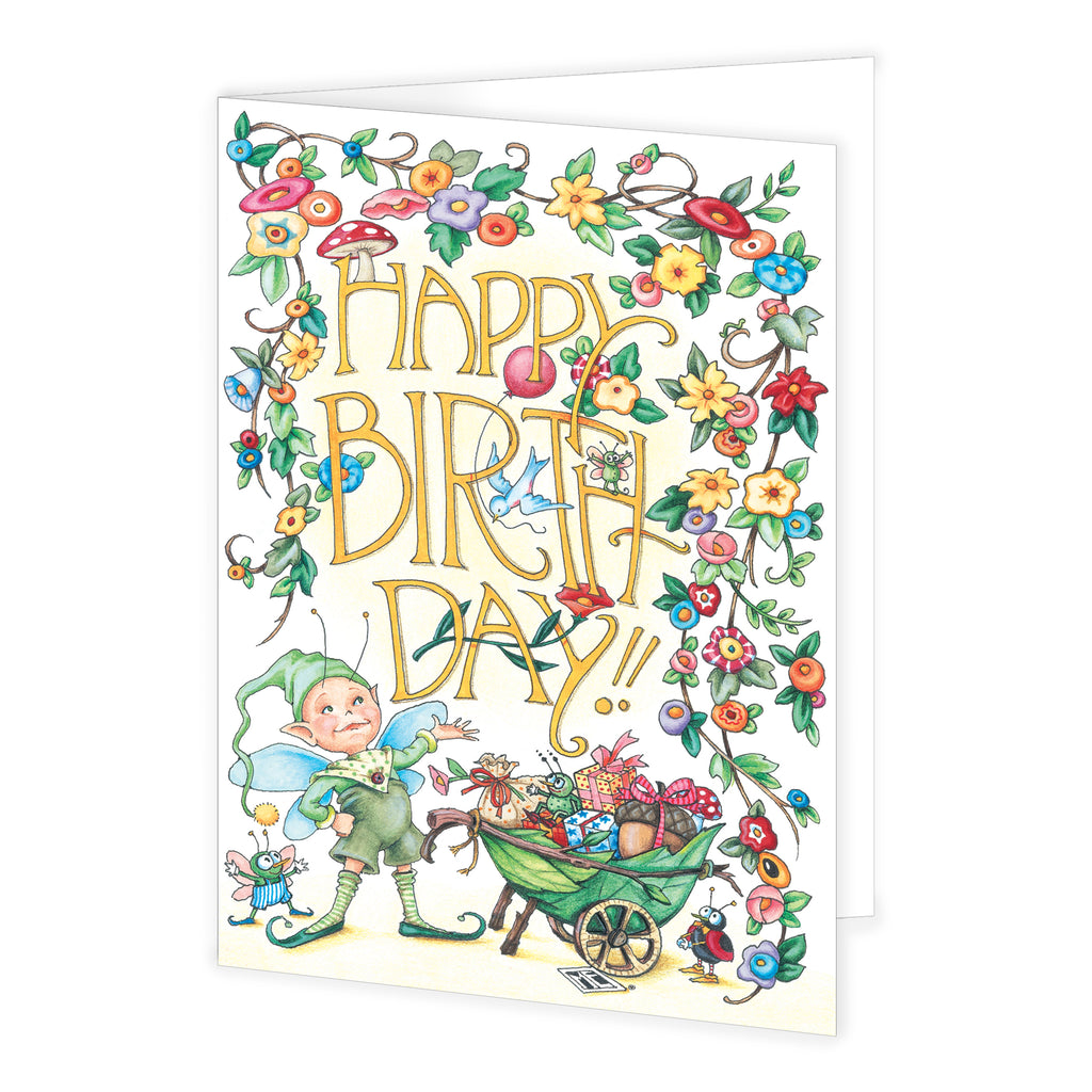 dancing elves birthday card