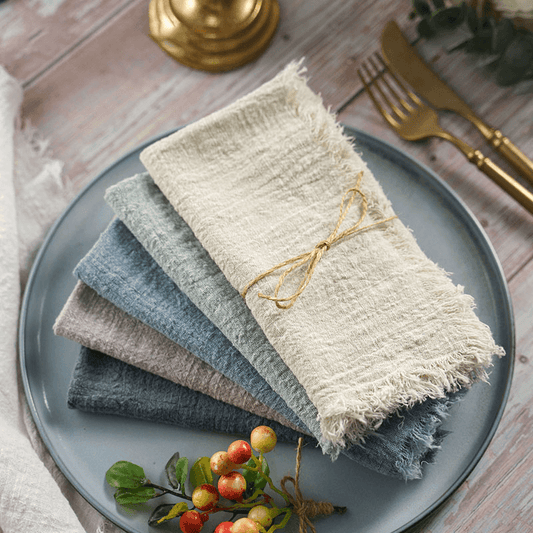 Stonewashed linen - pure 100% linen cocktail napkin or coaster blue with  white stripes stone washed flax pre-washed laundered Europe European linen  napkins set – L i n e n C a s a
