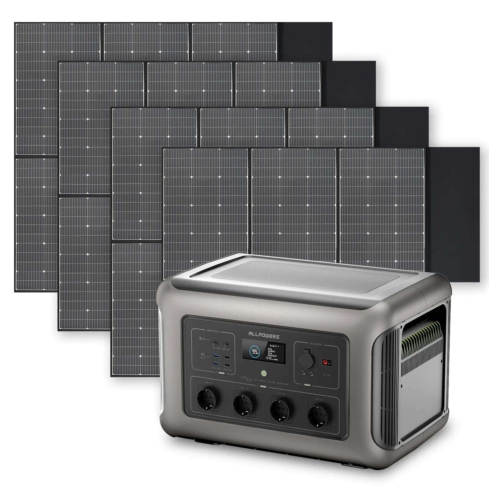 Image of ALLPOWERS 3500W Generatore Solare (R3500 + SP039 600W Pannello Solare) R3500+4PCS SP039 Pannello solare 600W cod055