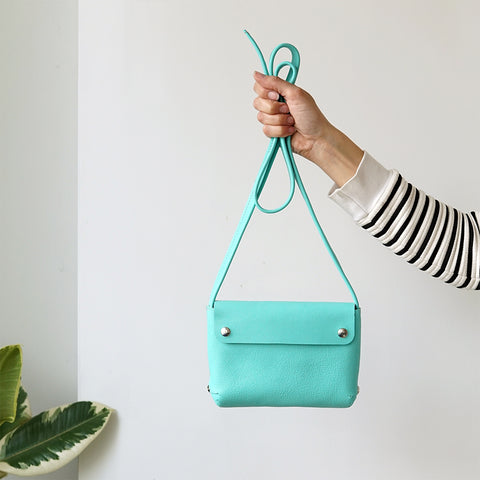 leather handbag BIO mint - Renske Versluijs