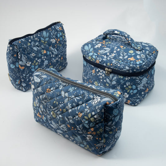 Floral Quilted Makeup Pouch - Travel-Friendly Cosmetic Bag – Olie's Gift &  Ship