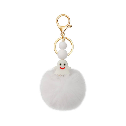 Real Sic Cute Animal Faux Fur Pom Pom Keychain