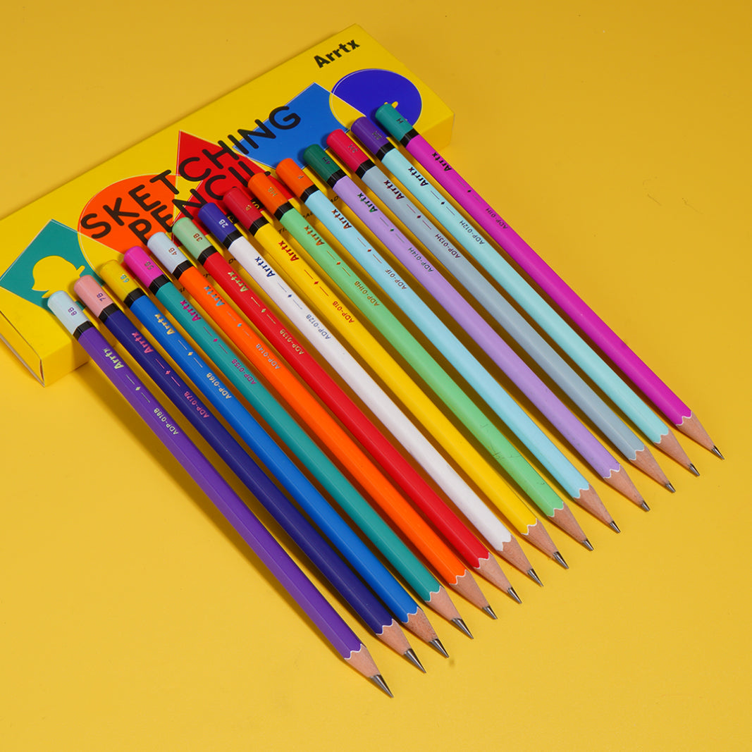 Arrtx Premium Série de 72 Crayons de Couleur Mines Colorées à Noyeau Souple  a