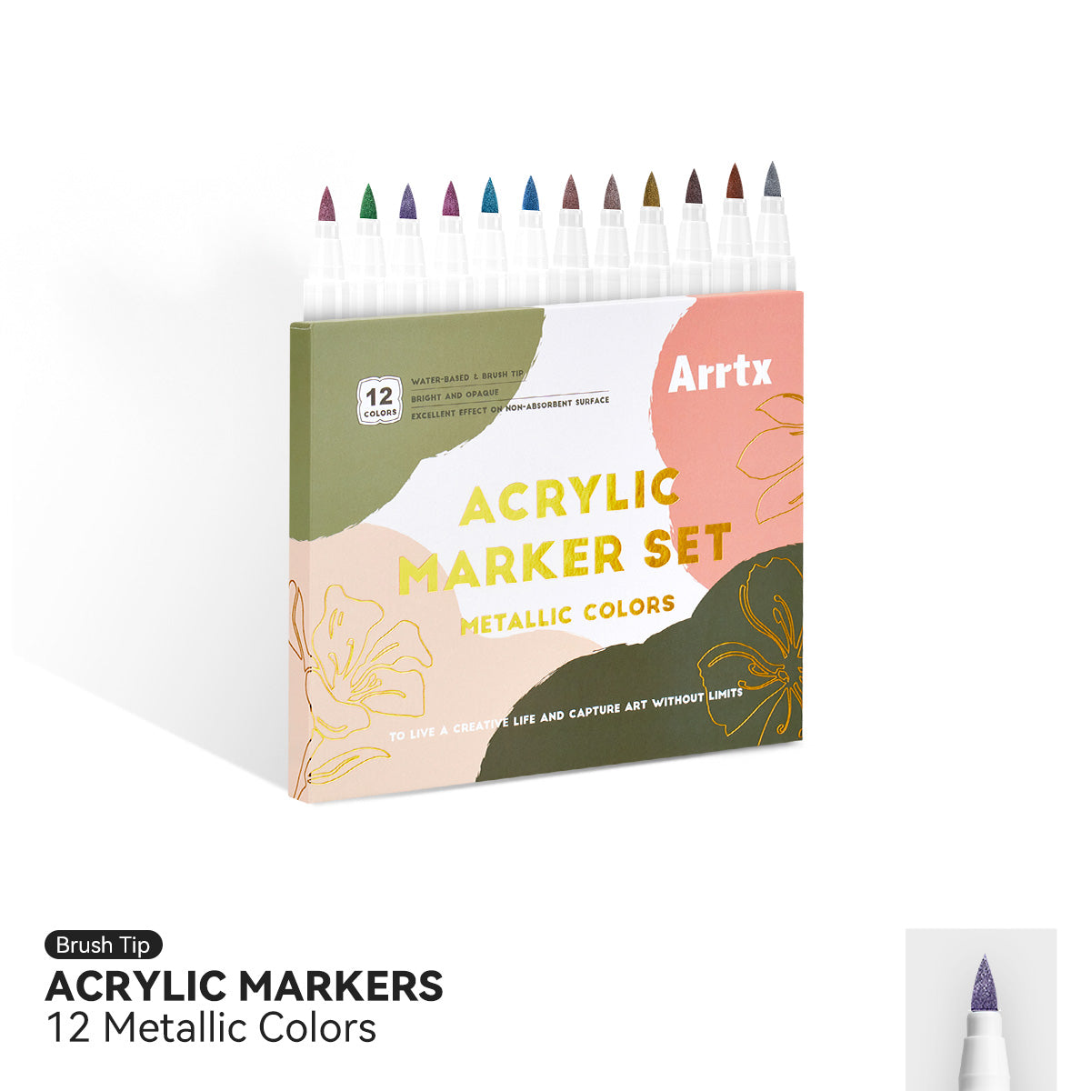 Arrtx Acrylic Paint Pens, 32 Colors Brush Tip and Fine Tip (Dual Tip) Paint  Markers for Rock Painting, Water Based Acrylic Painting Supplies for Fabric  Painting,Wood, Plastic, Canvas, Easter Egg - Yahoo