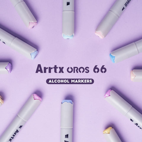 Arrtx Pastel Markers OROS 24 Colors,Alcohol Based Markers,Brush